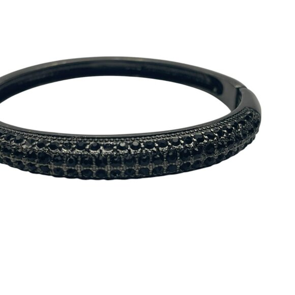 **Retro Black Gray Rhinestone Clamper Bracelet - Picture 5 of 10